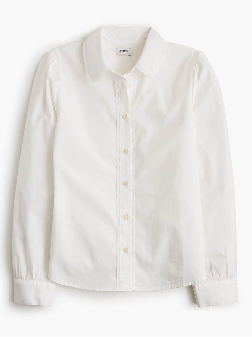 J. Crew Lace-Trim Button-Up Shirt S